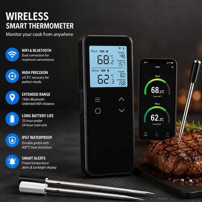 Wireless BBQ Thermometer with WIFI Bluetooth