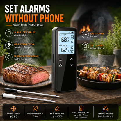 Wireless BBQ Thermometer with WIFI Bluetooth