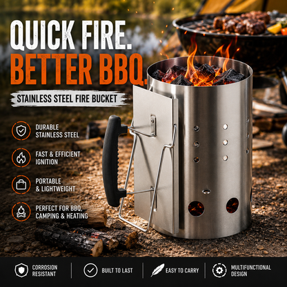 Portable Stainless Steel Fire Bucket