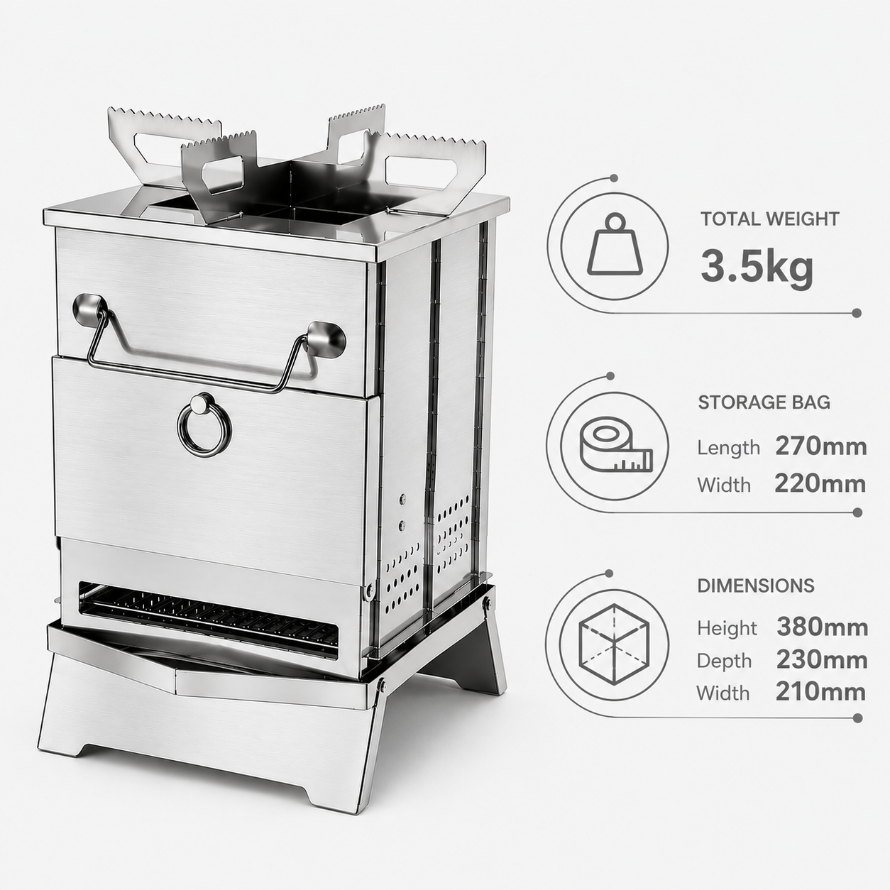 Portable Stainless Steel Folding Charcoal Stove