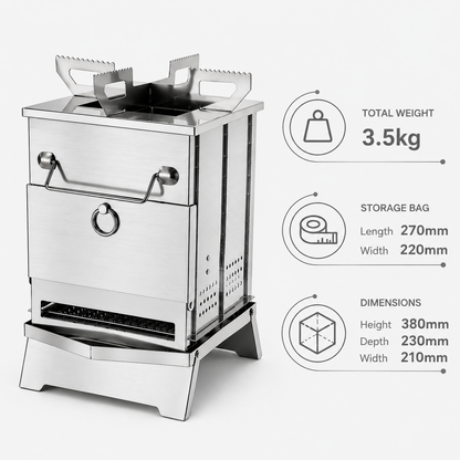 Portable Stainless Steel Folding Charcoal Stove