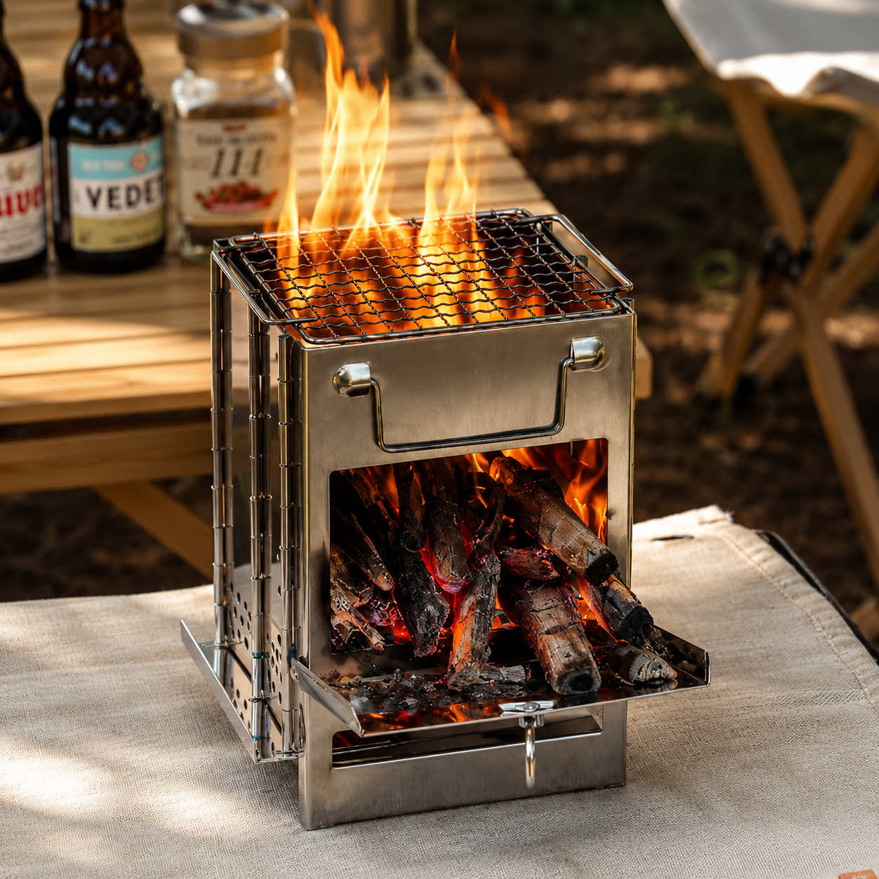Portable Stainless Steel Folding Charcoal Stove
