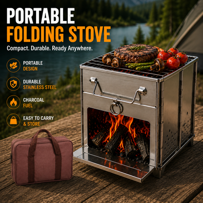 Portable Stainless Steel Folding Charcoal Stove